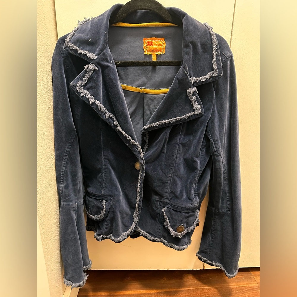 Twill Twenty Two Navy Velvet Blazer
